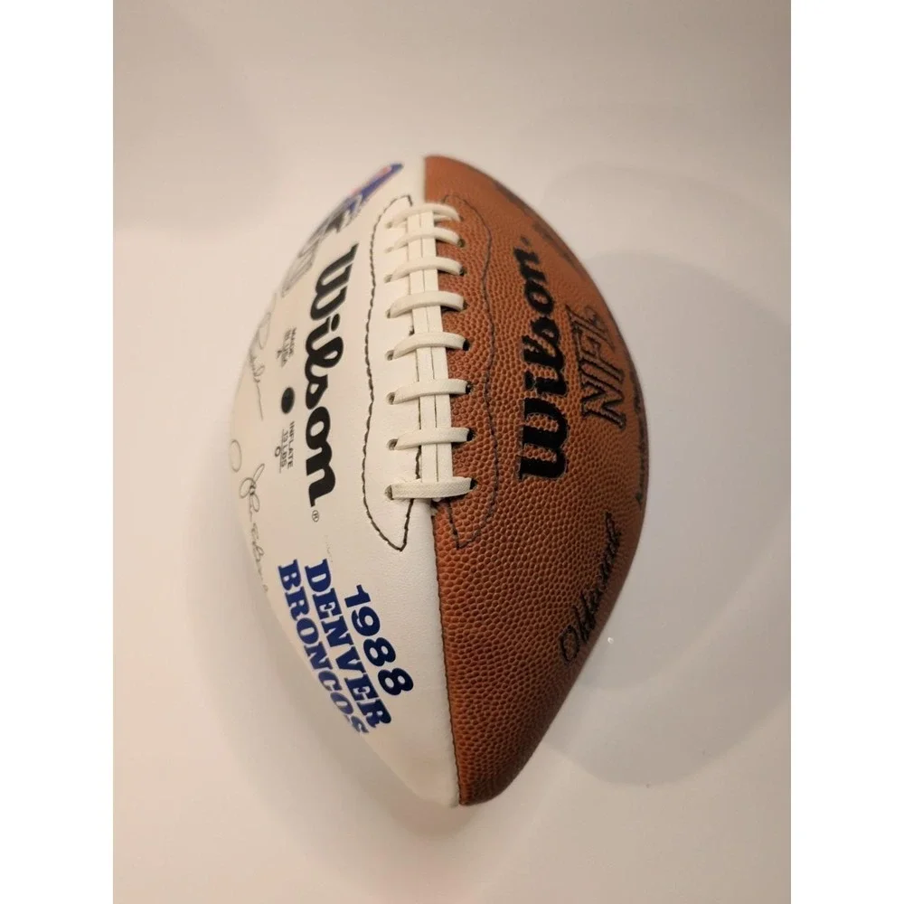 1988 Denver Broncos Team Signed Wilson NFL Football John Elway Auto‎ 30+ Sigs